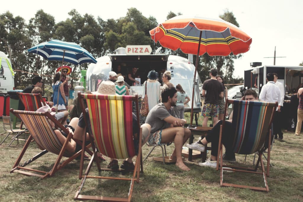 Allegra vintage Airstream pizza truck at Melbourne private party